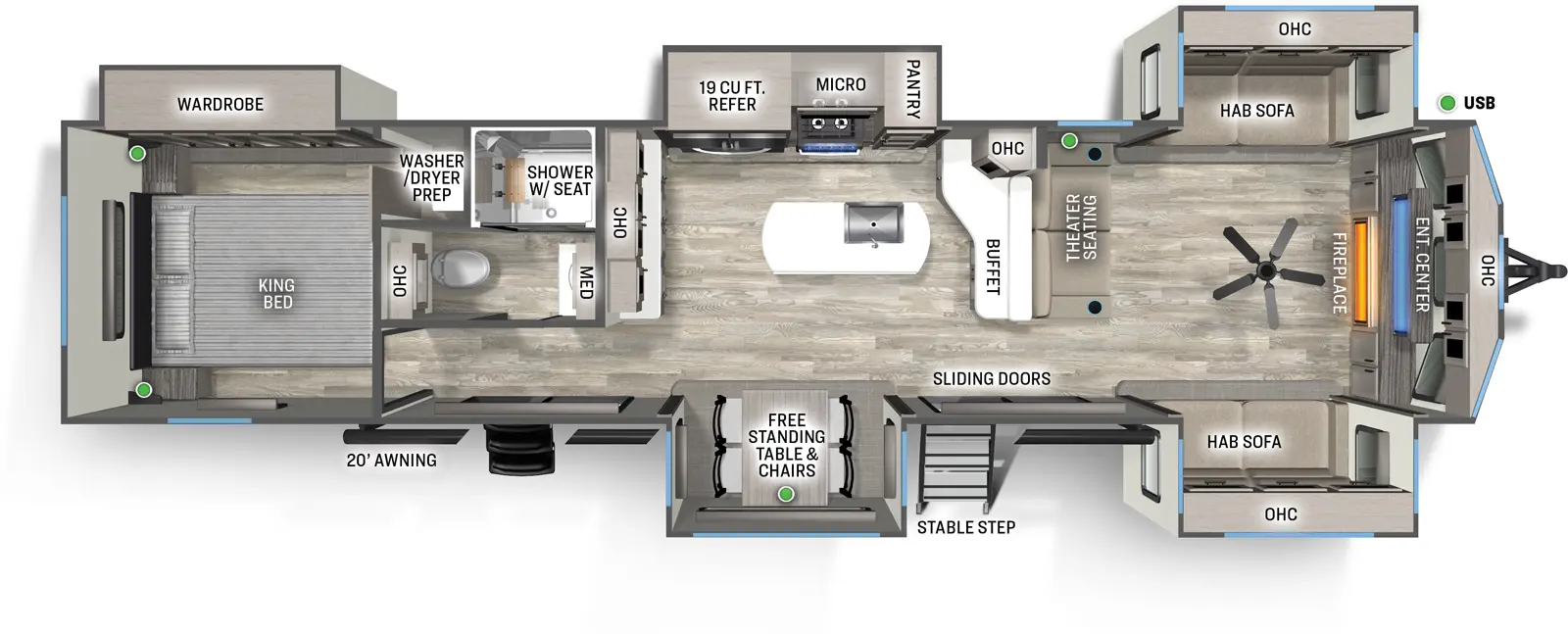 Sierra Destination 420FL Floorplan